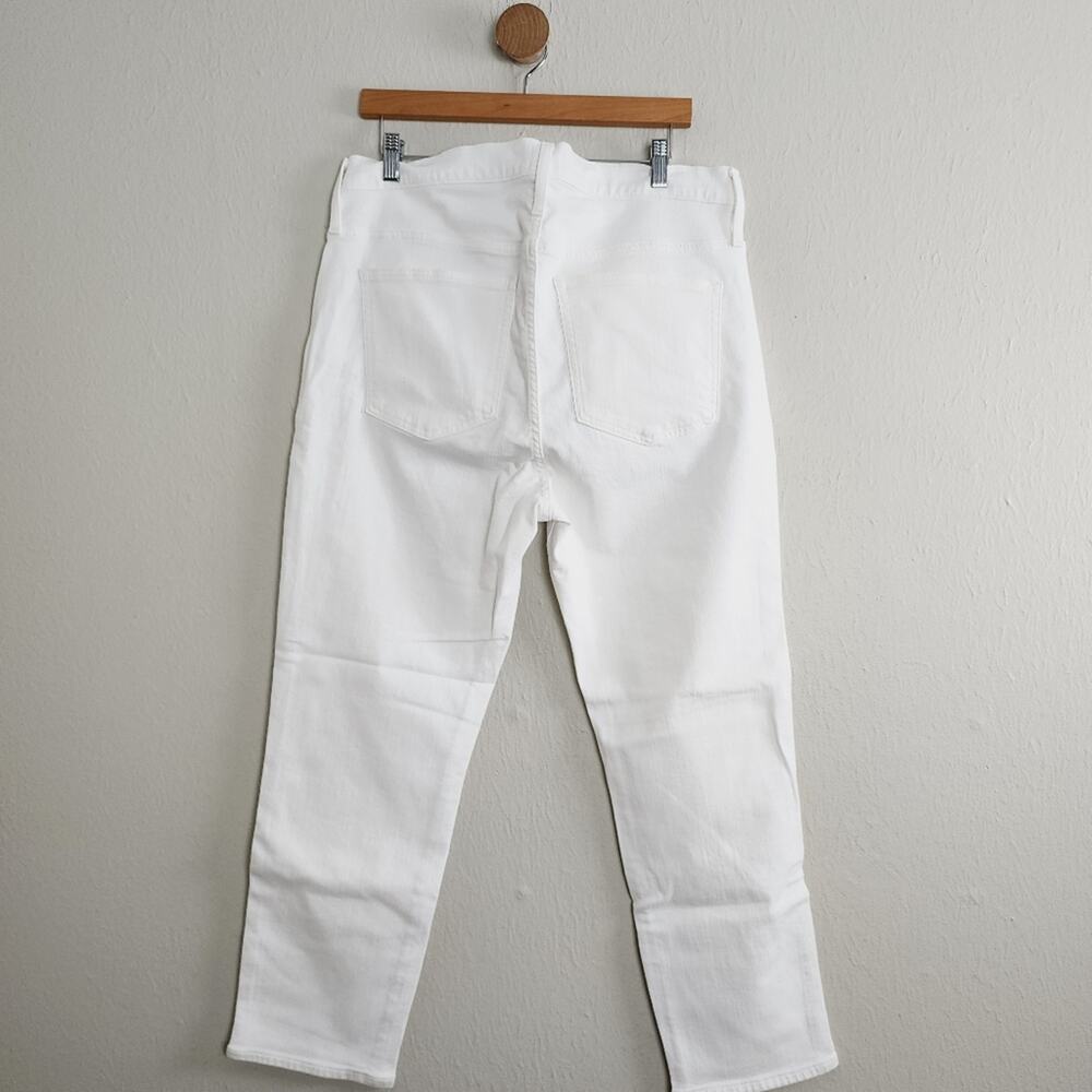 J. Crew 10" High Rise Vintage Straight White Denim Jean Perfecting Pocket 33 NWT - Picture 7 of 8